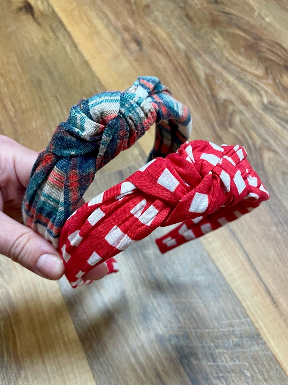 J Crew plaid and checkered headbands bundle NWOT